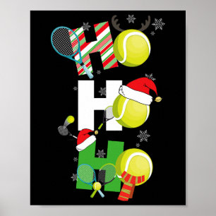 Fun Christmas Tennis Pajamas Player Matching Racke Poster