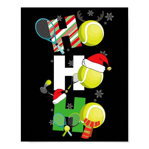 Fun Christmas Tennis Pajamas Player Matching Racke Poster