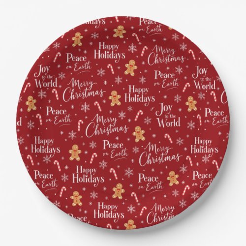 Fun Christmas Text with Cute Graphics Paper Plates