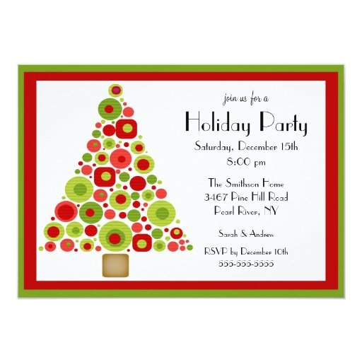 Fun Christmas Tree Christmas Party Invitation | Zazzle