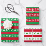 [ Thumbnail: Fun Christmas Tree, Snowflake, Candy Cane, Present Wrapping Paper Sheets ]