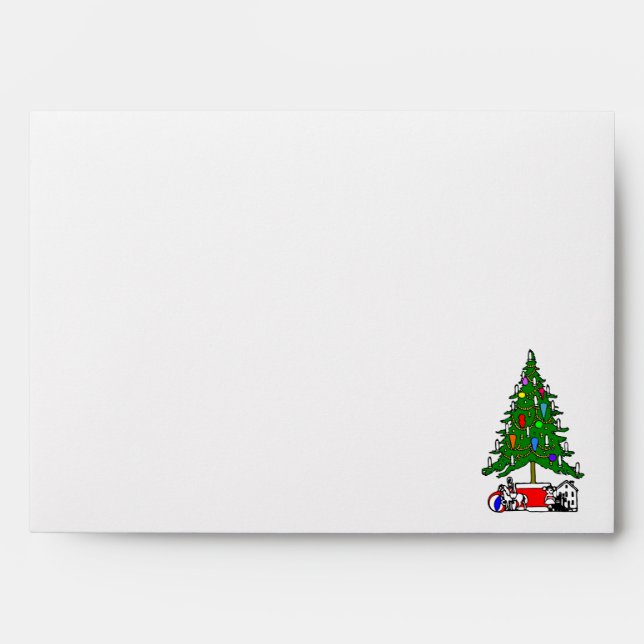 Fun Christmas tree sparkling holiday Envelope (Front)