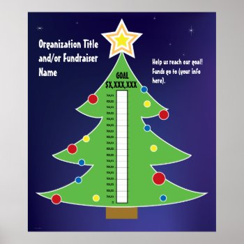 Fun Christmas Tree Thermometer Poster by FundraisingAndGoals at Zazzle