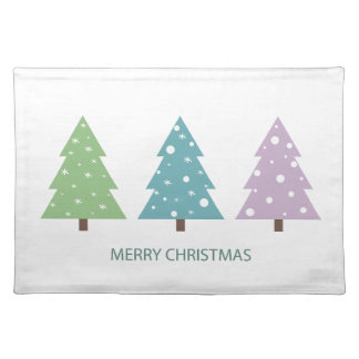 Fun Christmas Trees Merry Christmas Cloth Placemat