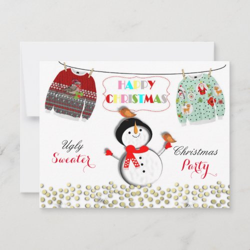 Fun Christmas Ugly Sweater Themed  Festive Party Invitation