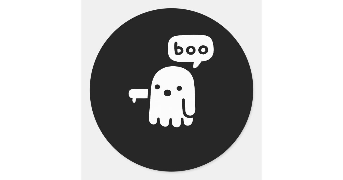 Fun Chunky Ghost Of Disapproval Boo Halloween Classic Round Sticker ...
