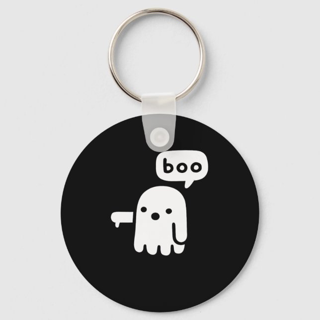 Fun Chunky Ghost Of Disapproval Boo Halloween   Keychain (Front)