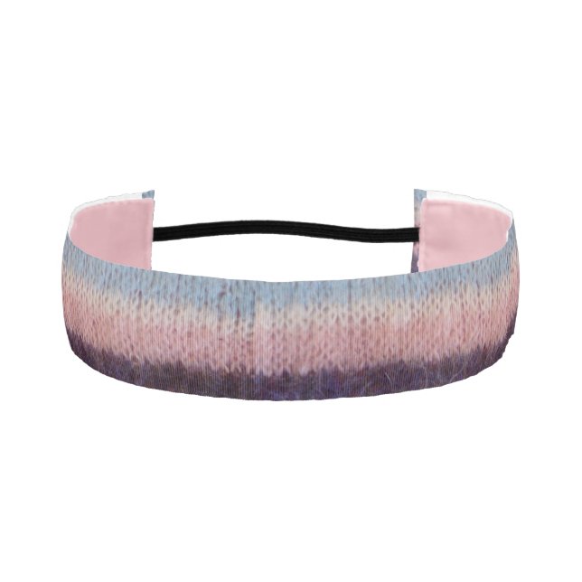 fun chunky knit colorful knitted stripes   athletic headband (Front)