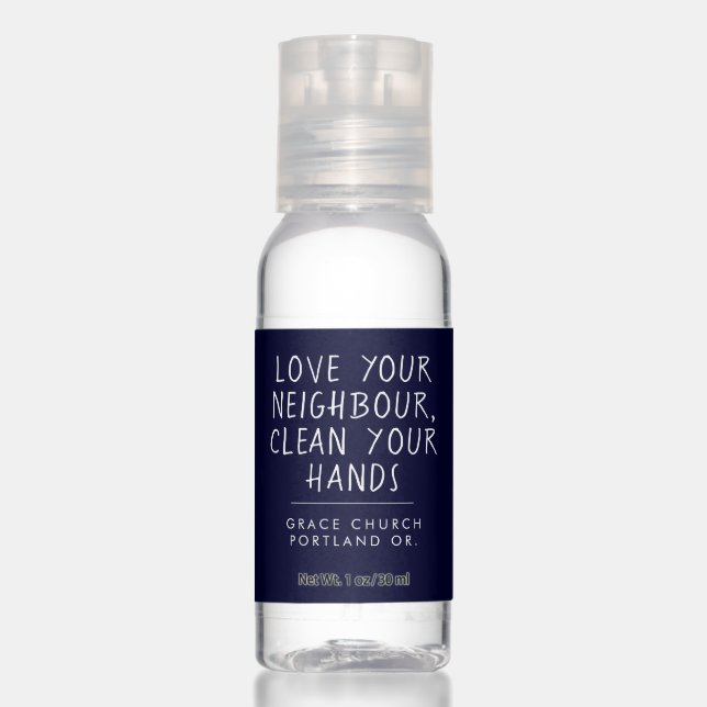 Fun Church Quote Bible Verse - Navy Hand Sanitizer (Front)