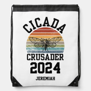 Fun CICADA CRUSADER 2024 Personalized Drawstring Bag