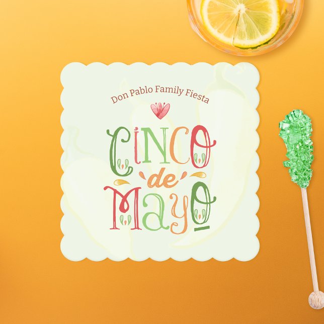 Fun Cinco de Mayo Party Paper Coaster (Creator Uploaded)