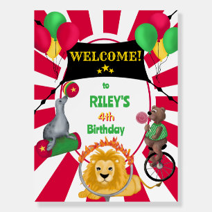 Fun Circus Animals Vintage Carnival Welcome Foam Board