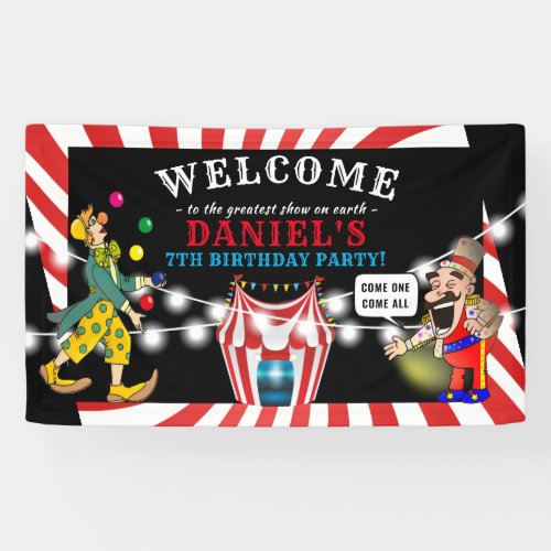 Fun Circus Childrens  Carnival Birthday Banner