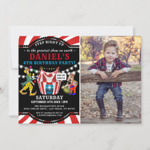 Fun Circus Children's Photo   Carnival Birthday Invitation