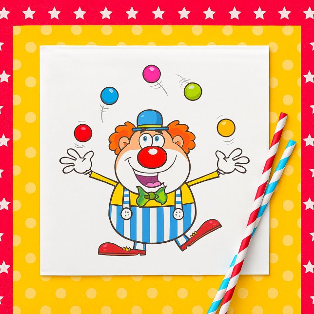 Fun Circus Clown Juggling Balls Napkins (Creator Uploaded)