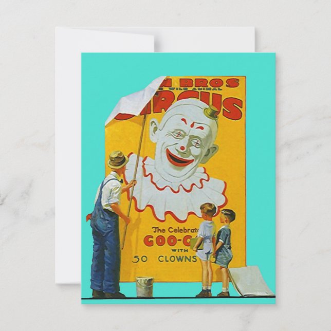 FUN CIRCUS CLOWN PARTY THEME INVITE INVITATION (Front)
