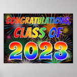 [ Thumbnail: Fun "Class of 2023" Congratulations (Fireworks) Poster ]