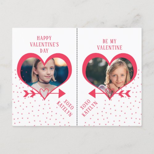 Fun Class Valentines Day Party Heart Photo Cards