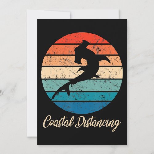 Fun Classic Hammerhead Shark with Cool Retro Color Save The Date