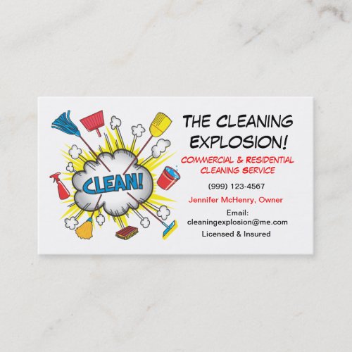 Fun Cleaning Service business cards