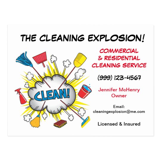 Fun Cleaning Service Postcards