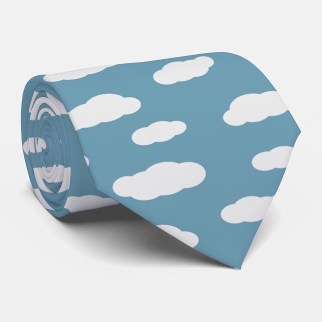 fun clouds neck tie (Rolled)