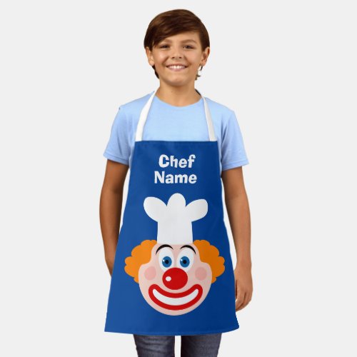 Fun clown chef cartoon small custom kids apron