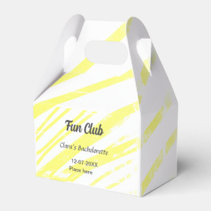 Fun Club bachelorette party yellow lines backgroun Favor Boxes