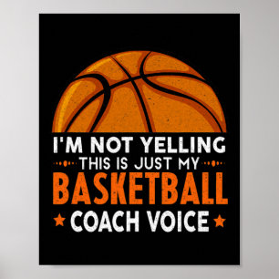 Fun Coach Bysketbyll Player Kids Poster
