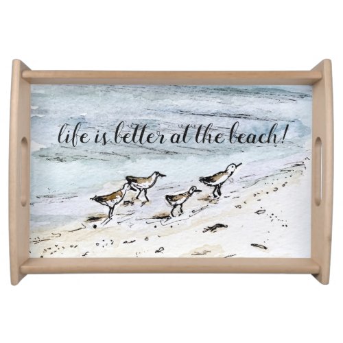 Fun coastal beach decor entertaining dining tray