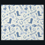 Fun Coastal Cowgirl Bach Club Pattern Wrapping Paper<br><div class="desc">Playful pattern in blue white tones featuring coastal / cowgirl elements (cowgirl boot,  hat,  horseshoe,  horse,  stars,  bows,  cherries,  seahorse,  starfish,  shell,  howdy,  yeehaw typography) as coastal / beach party / event gift wrap for bachelorette,  bridal shower,  birthday party,  graduation party etc.</div>