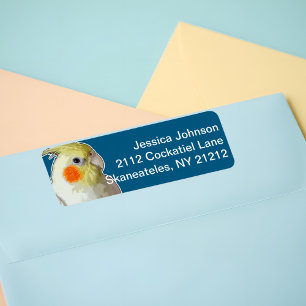 Fun Cockatiel Pop Art Blue Pet Bird Lovers Casual Label