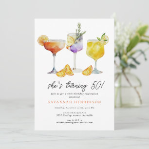 Fun Cocktail 50th Birthday Party Invitation