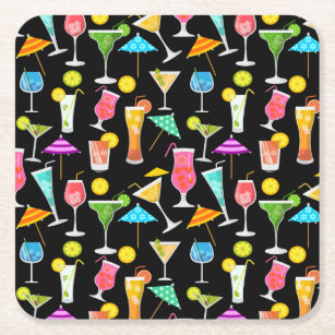 Fun Cocktail Lover Drink Square Paper Coaster