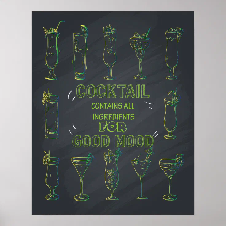 Fun Cocktail Party Chalkboard poster | Zazzle