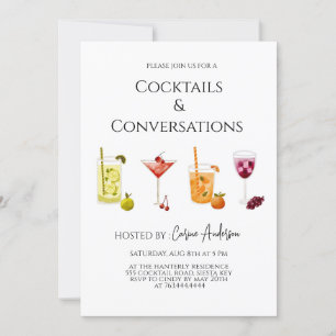 Fun Cocktails and Conversation Party Invitation