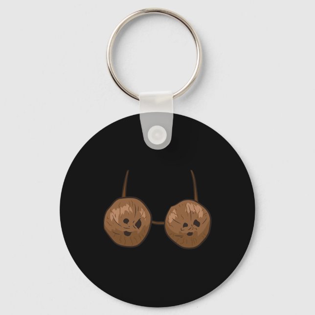 Fun Coconut Summer Coconuts Bra Fun Halloween Cost Keychain (Front)