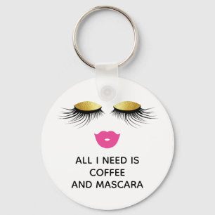 Fun "Coffee and Mascara" Keychain