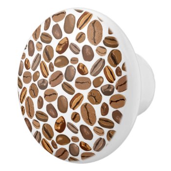 Fun Coffee Bean Design Ceramic Knob by GroovyFinds at Zazzle