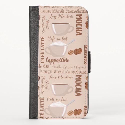 Fun Coffee Latte Cappuccino iPhone X Wallet Case