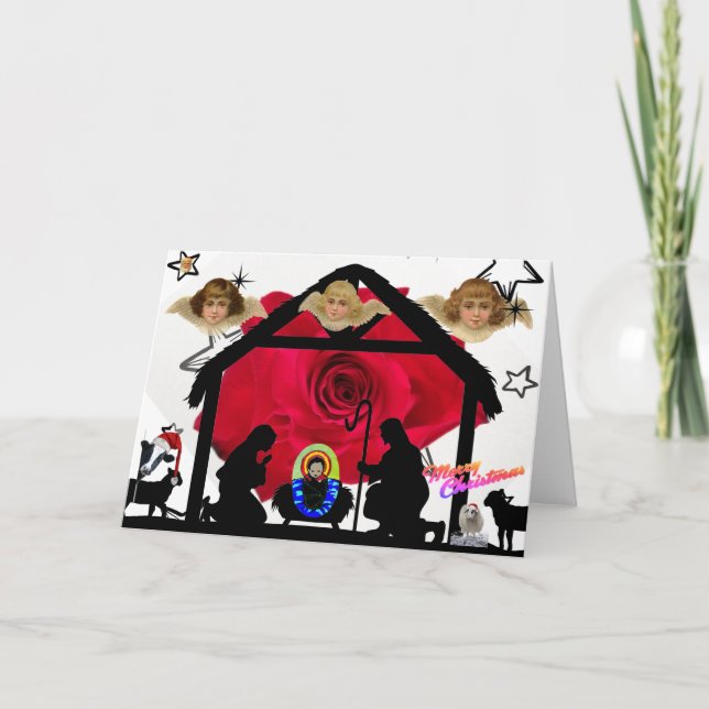FUN COLLAGE NATIVITY CHRISTMAS Greeting Card (Front)