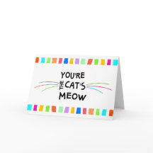 Fun Color Blocks Cat's Meow Birthday Get Well Card