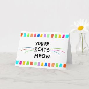 Fun Color Blocks Cat's Meow Birthday Get Well Card