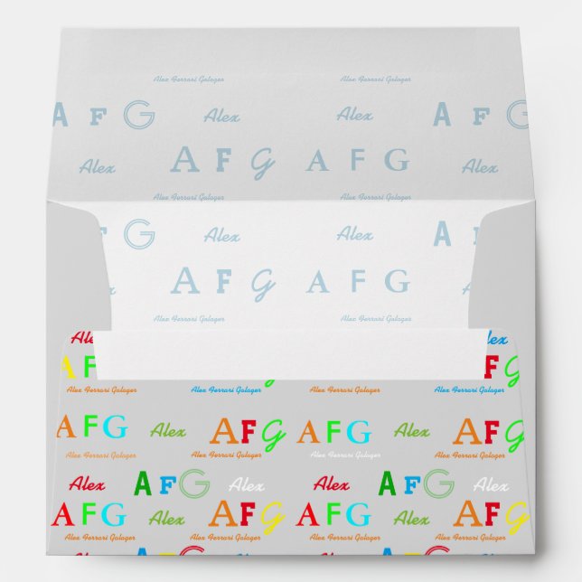 fun color names and initials custom envelope (Back (Bottom))