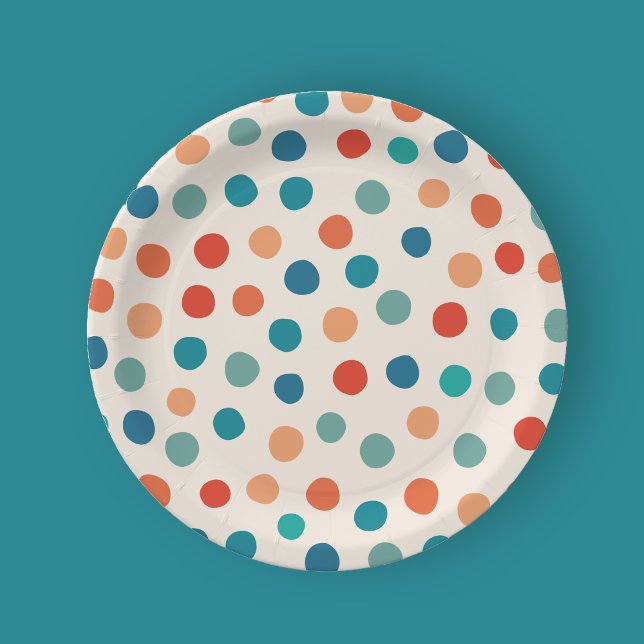 Fun Color Polka Dots Kids Birthday Paper Plates (Creator Uploaded)