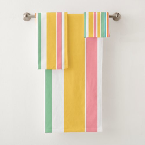 Fun Color Stripes Bath Towel Set