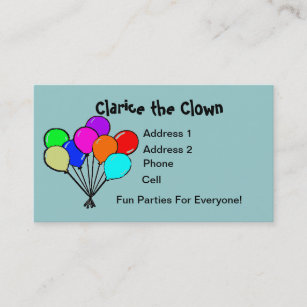 Fun Colored Balloons Party Business Card