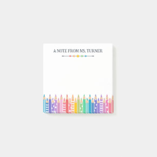 Fun Colored Pencils Note From School Teacher
