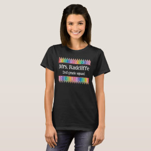Fun Colored Pencils Stars Teacher's Name T-Shirt