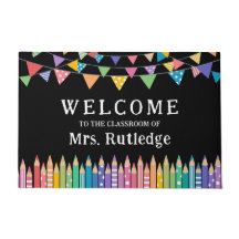 Fun Colored Pencils Welcome Teacher's Classroom